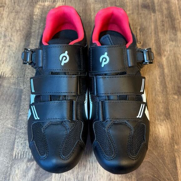 Peloton Cycling Shoes w/Delta Cleats Hook-And-Latch Closure Black Red Size EU 37 - Picture 9 of 9